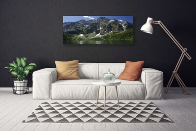 Fototryck canvas Berg Lake Forest Landskap