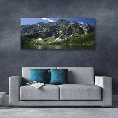 Fototryck canvas Berg Lake Forest Landskap