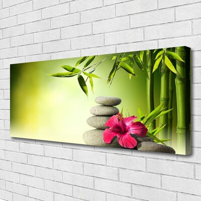 Bild på canvas Bambu blomma Zen stenar