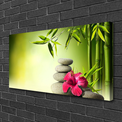 Bild på canvas Bambu blomma Zen stenar