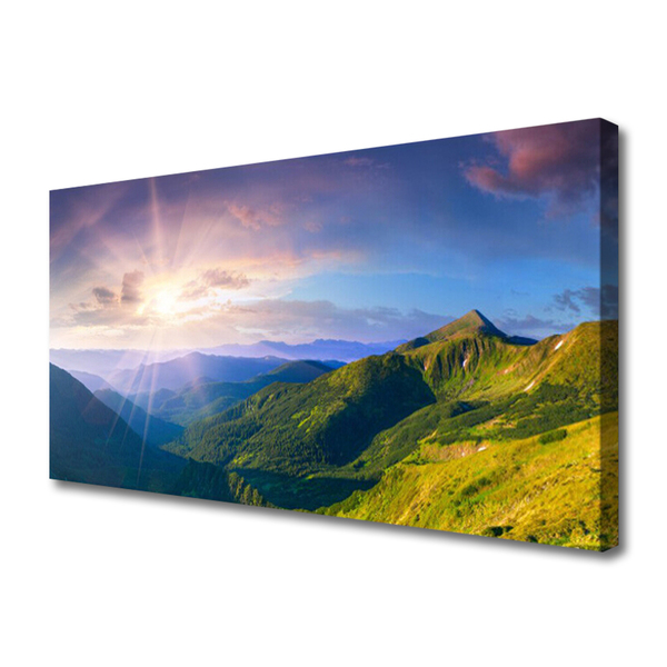 Canvas bild Mountain Meadow Sun Landskap