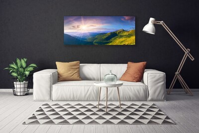 Canvas bild Mountain Meadow Sun Landskap