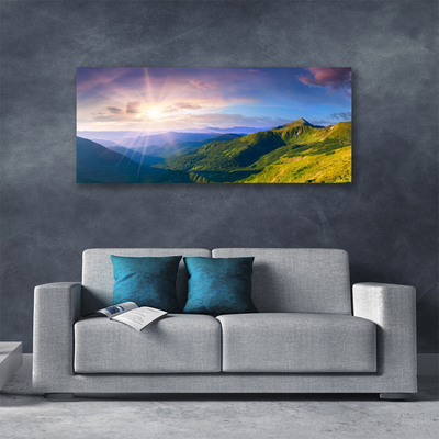 Canvas bild Mountain Meadow Sun Landskap