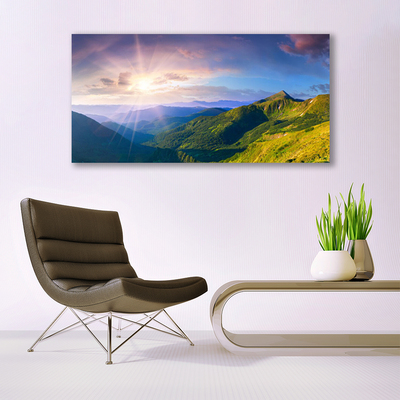 Canvas bild Mountain Meadow Sun Landskap