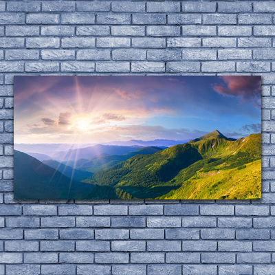 Canvas bild Mountain Meadow Sun Landskap