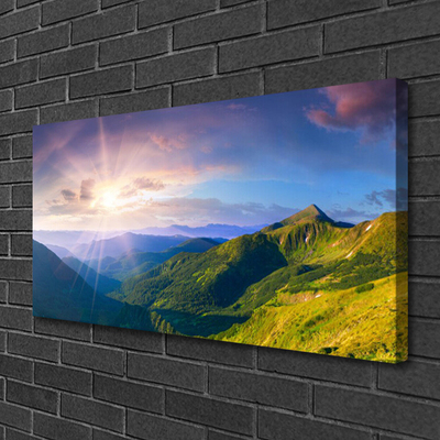 Canvas bild Mountain Meadow Sun Landskap