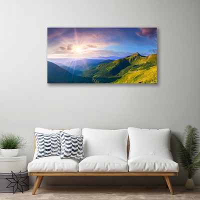 Canvas bild Mountain Meadow Sun Landskap