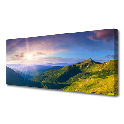 Canvas bild Mountain Meadow Sun Landskap