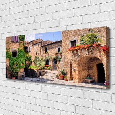 Fototryck canvas Alley Blommor Hus Plant