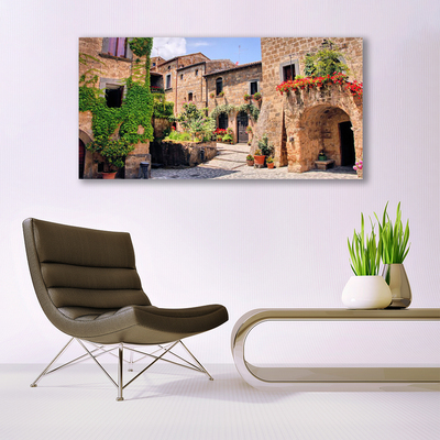 Fototryck canvas Alley Blommor Hus Plant