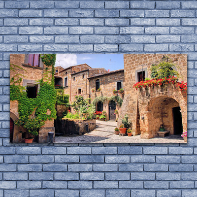 Fototryck canvas Alley Blommor Hus Plant