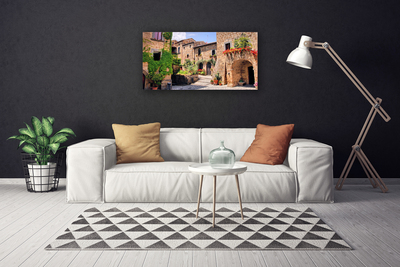 Fototryck canvas Alley Blommor Hus Plant