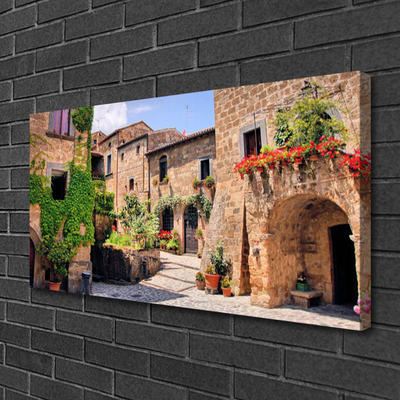 Fototryck canvas Alley Blommor Hus Plant