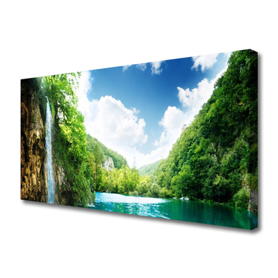 Canvas bild Mountain Forest Lake Nature