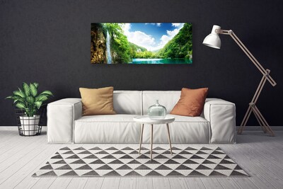 Canvas bild Mountain Forest Lake Nature