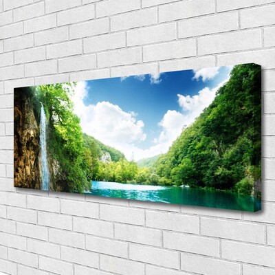 Canvas bild Mountain Forest Lake Nature