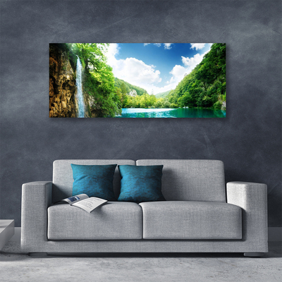 Canvas bild Mountain Forest Lake Nature