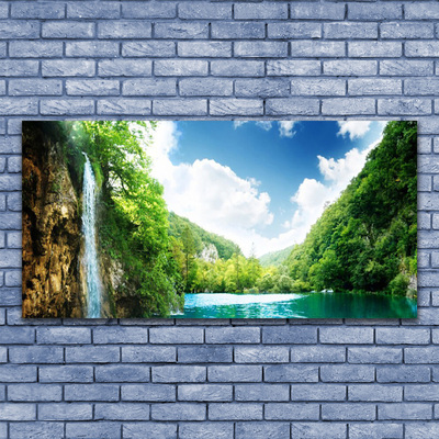 Canvas bild Mountain Forest Lake Nature