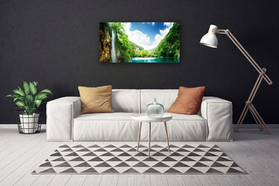 Canvas bild Mountain Forest Lake Nature