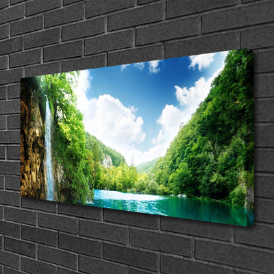 Canvas bild Mountain Forest Lake Nature