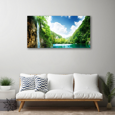 Canvas bild Mountain Forest Lake Nature