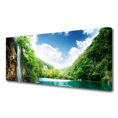 Canvas bild Mountain Forest Lake Nature