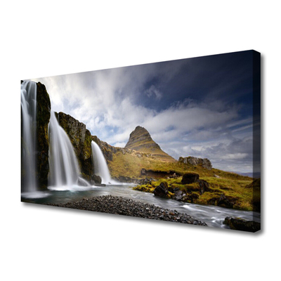 Fototryck canvas Vattenfall bergslandskap