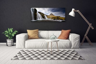 Fototryck canvas Vattenfall bergslandskap