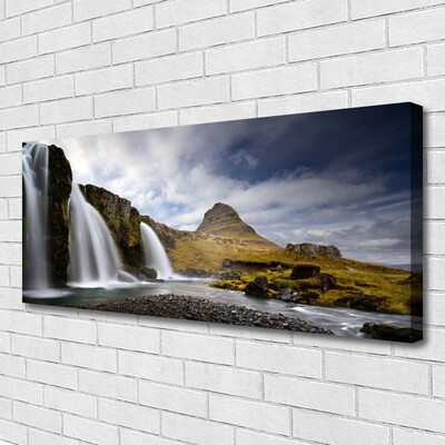 Fototryck canvas Vattenfall bergslandskap