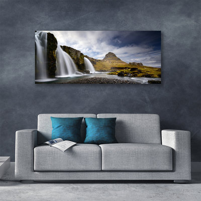 Fototryck canvas Vattenfall bergslandskap