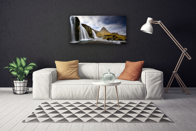 Fototryck canvas Vattenfall bergslandskap