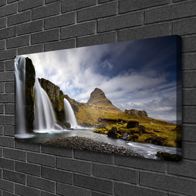 Fototryck canvas Vattenfall bergslandskap