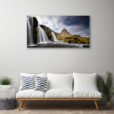 Fototryck canvas Vattenfall bergslandskap