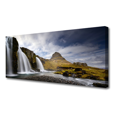 Fototryck canvas Vattenfall bergslandskap