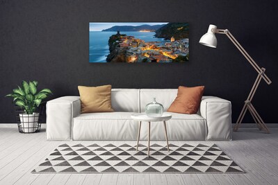 Fototryck canvas Sea City bergslandskap