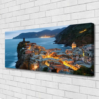 Fototryck canvas Sea City bergslandskap