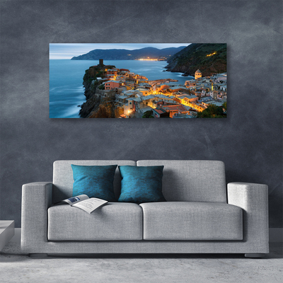 Fototryck canvas Sea City bergslandskap