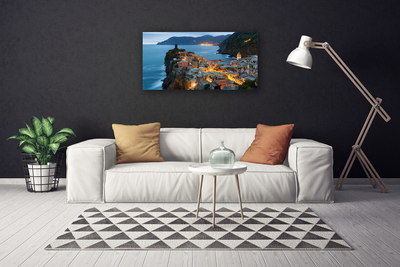 Fototryck canvas Sea City bergslandskap