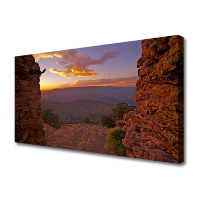 Fototryck canvas Rock Moln Sky Landskap