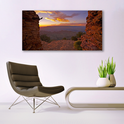 Fototryck canvas Rock Moln Sky Landskap