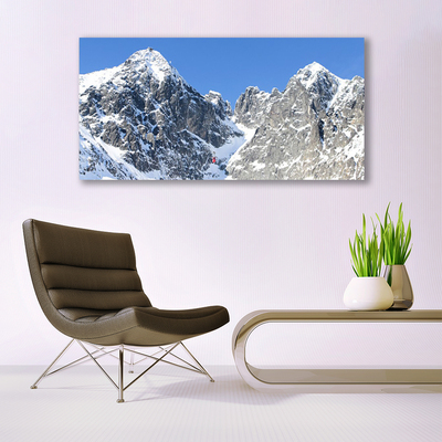 Fototryck canvas Bergsnölandskap