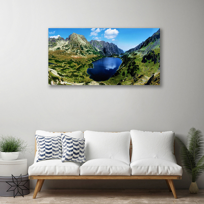 Fototryck canvas Bergsjölandskap