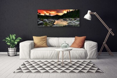 Bild canvas Lake River Forest Nature