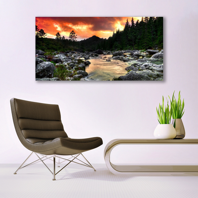 Bild canvas Lake River Forest Nature