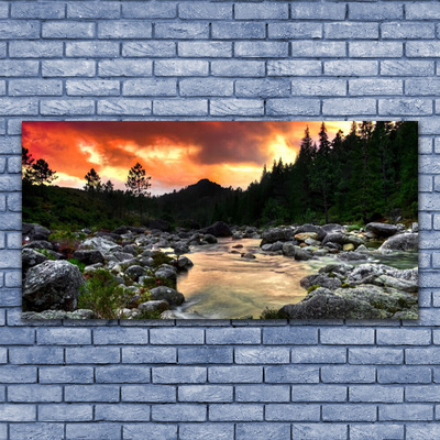 Bild canvas Lake River Forest Nature