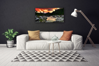 Bild canvas Lake River Forest Nature