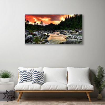 Bild canvas Lake River Forest Nature