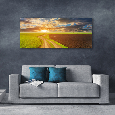 Bild canvas Fält Himmel Sun Natur