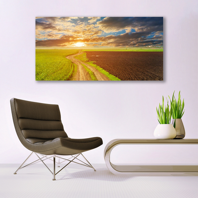 Bild canvas Fält Himmel Sun Natur