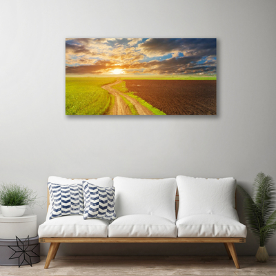 Bild canvas Fält Himmel Sun Natur